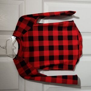 Toddler Girl Black & Red Checkered Shirt